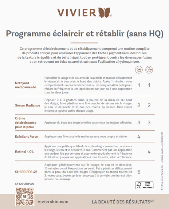Programme éclaircir et rétablir (sans HQ)